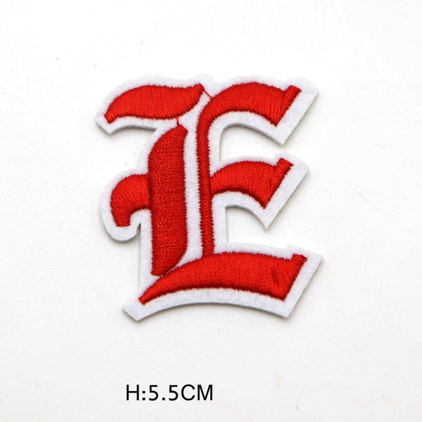 Gothic Font 'Letter E' Embroidered Patch