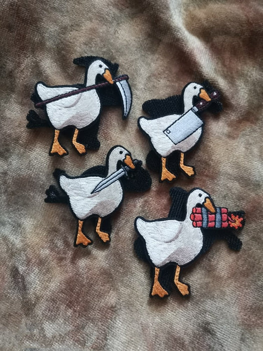 Goose 'Weapons In Mouth | Set of 4' Embroidered Velcro Patch