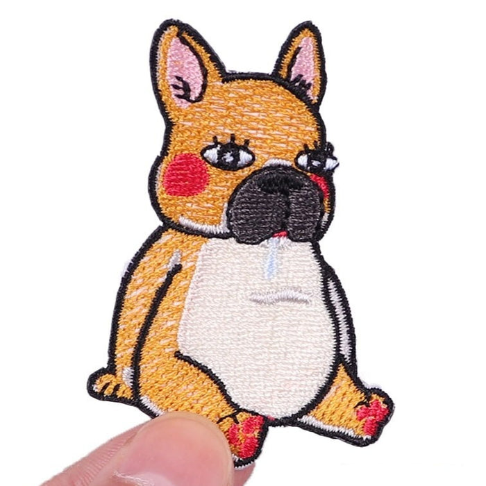 French Bulldog 'Blushed And Drooling' Embroidered Patch