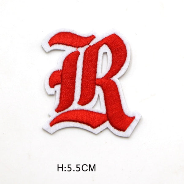 Gothic Font 'Letter R' Embroidered Patch