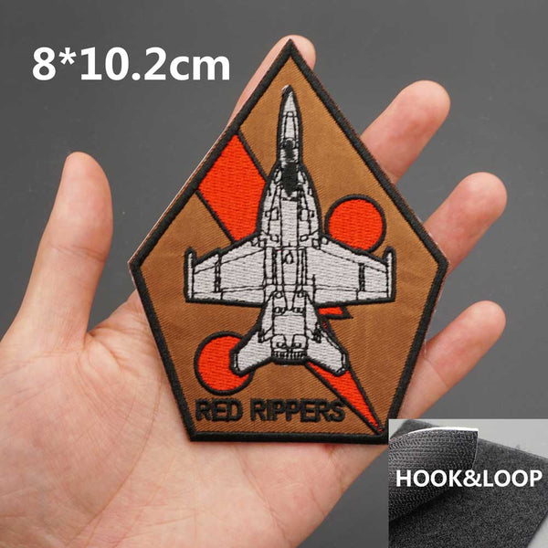 Military Tactical 'Red Rippers' Embroidered Velcro Patch