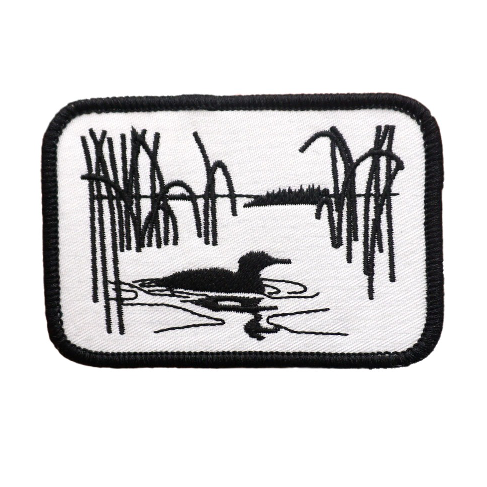 Black Loon 'Swimming' Embroidered Velcro Patch