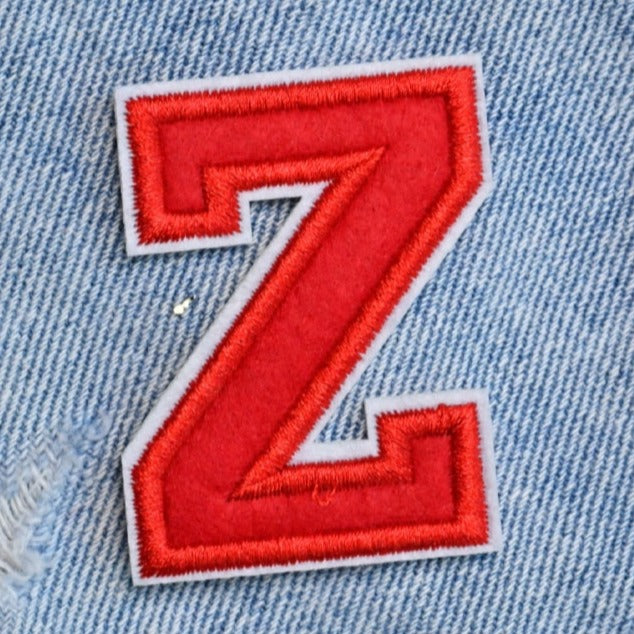 Letter Z 'Red' Embroidered Patch