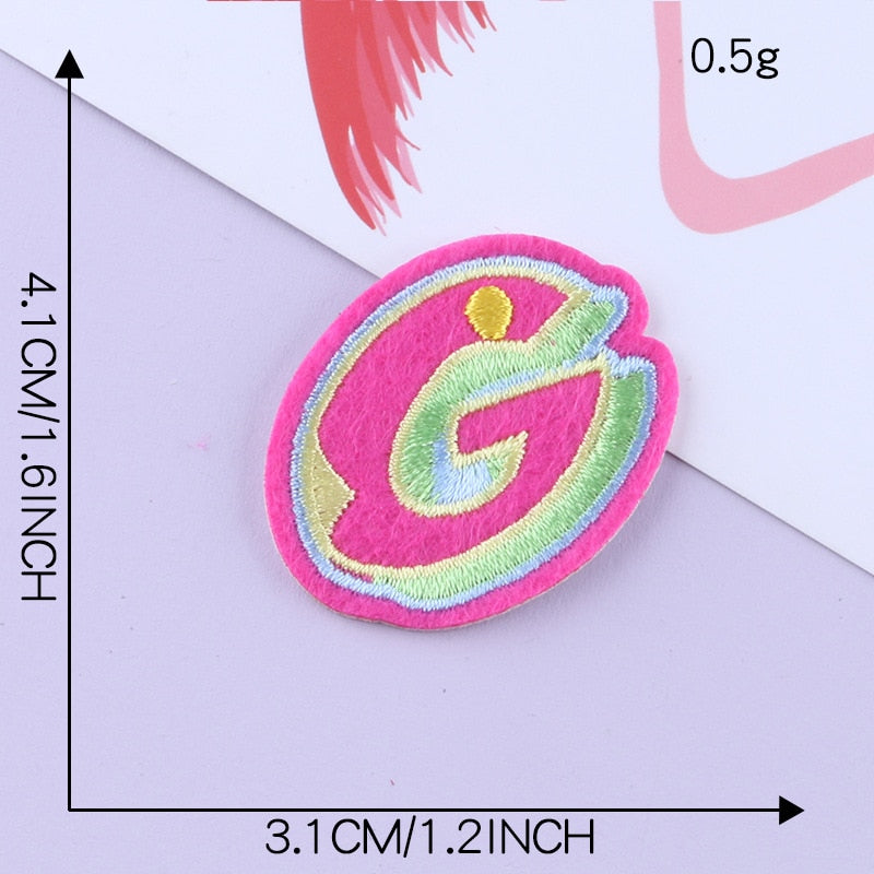 Cute Letter G 'Colorful' Embroidered Patch