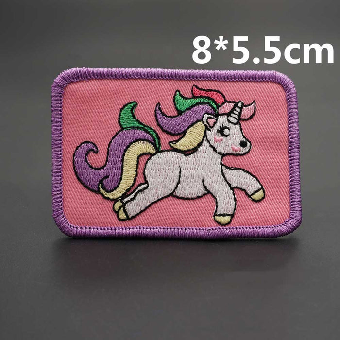 Unicorn 'Rainbow | Galloping | Square' Embroidered Patch