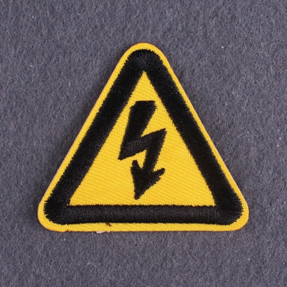 Warning Sign 'High Voltage' Embroidered Patch