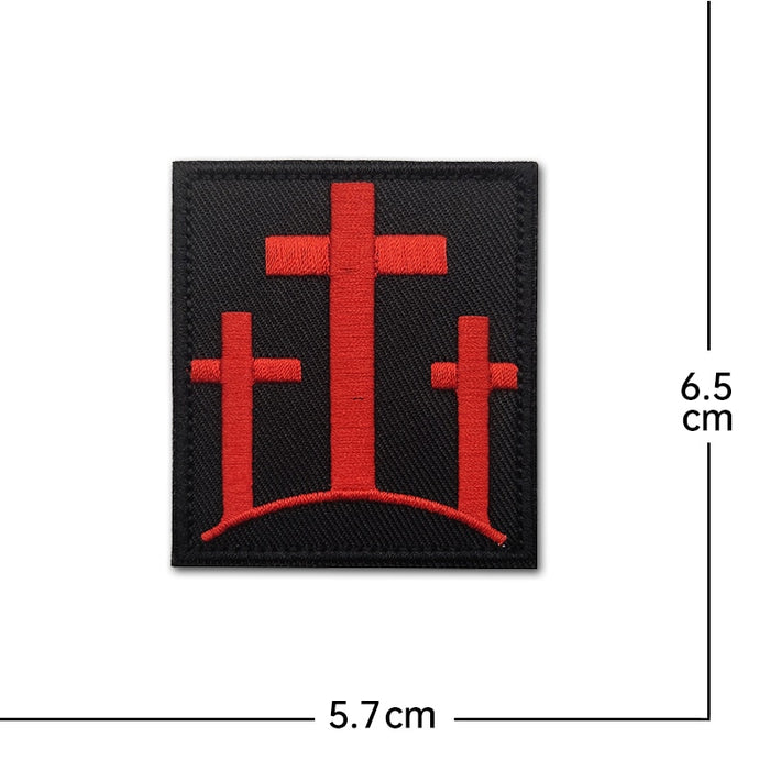 Three Crosses Embroidered Velcro Patch