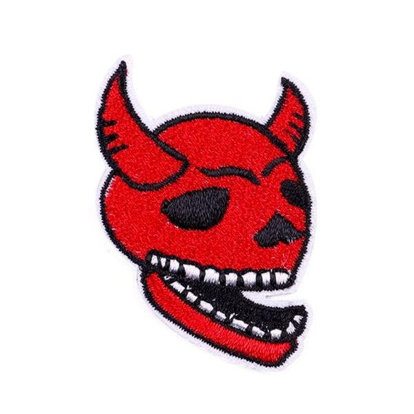 Halloween 'Devil With Horns | Head' Embroidered Patch