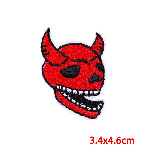 Halloween 'Devil With Horns | Head' Embroidered Patch