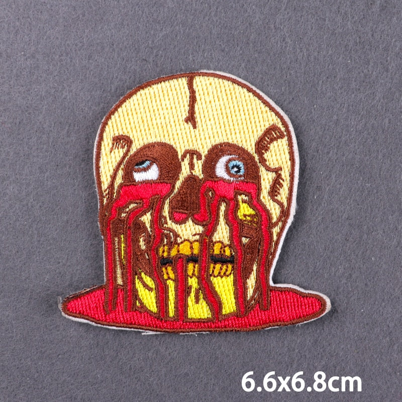 Skull 'Bleeding Eyes' Embroidered Patch