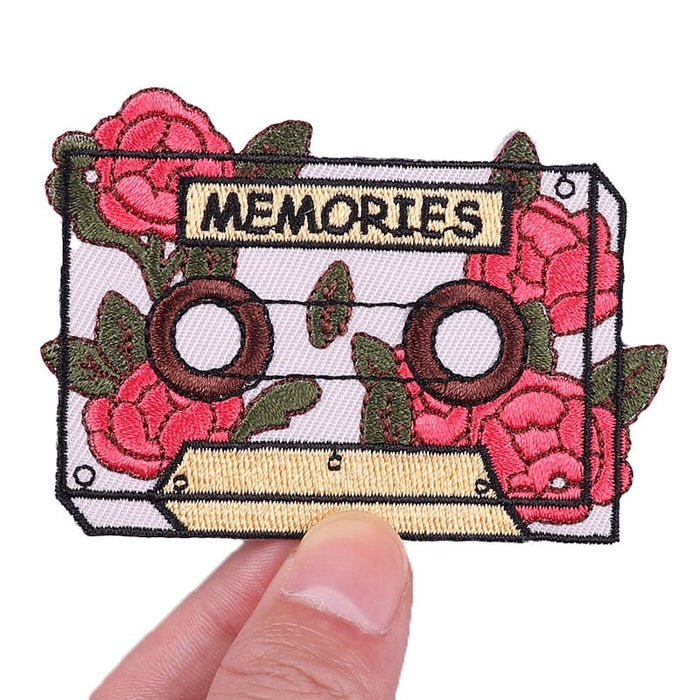 Cassette Tape 'Memories | Flowers' Embroidered Patch
