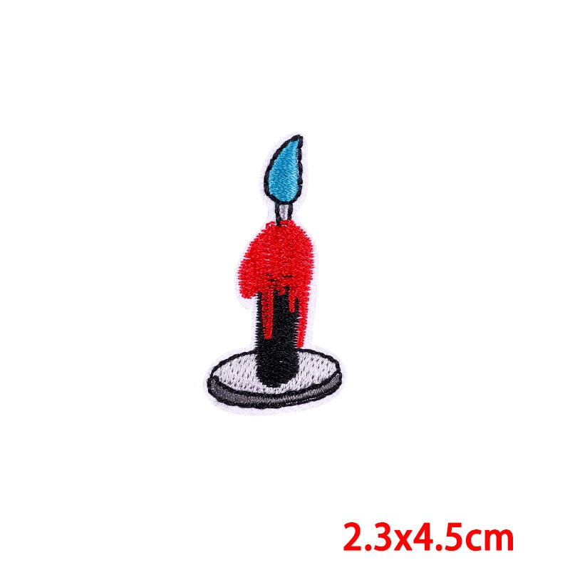 Cute 'Candle With Light' Embroidered Patch