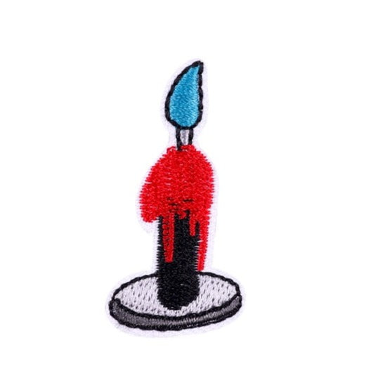 Cute 'Candle With Light' Embroidered Patch