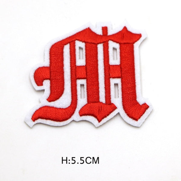 Gothic Font 'Letter M' Embroidered Patch