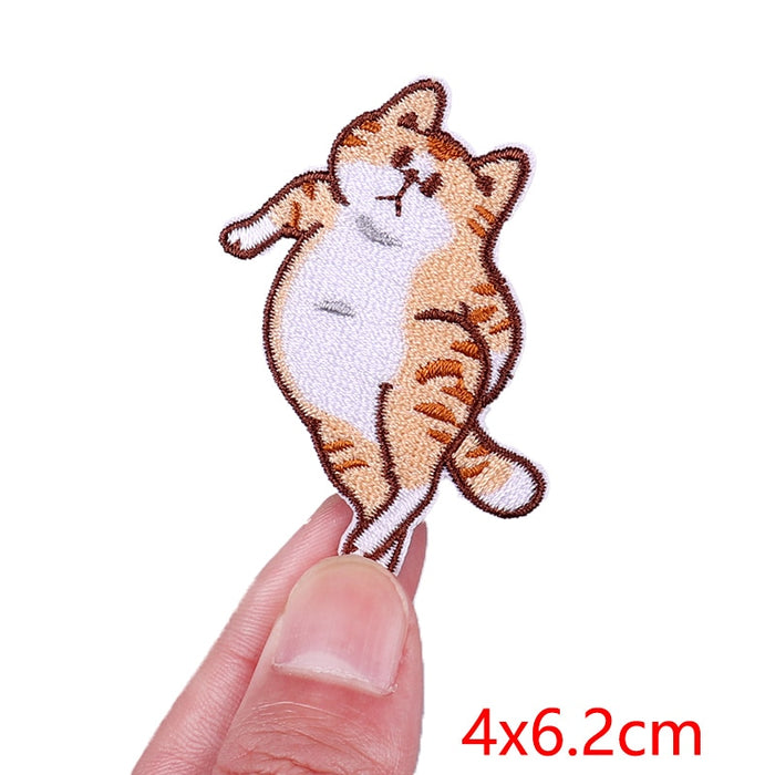 Orange Cat 'Uneasy' Embroidered Patch