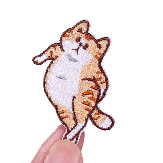 Orange Cat 'Uneasy' Embroidered Patch