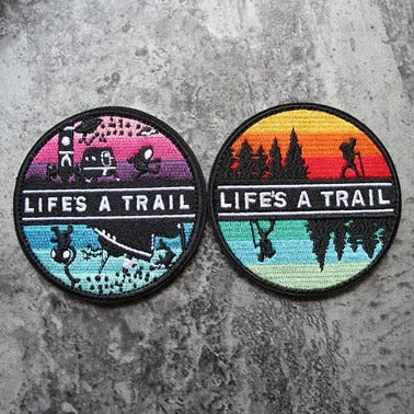Travel 'Life's A Trail | Set of 2' Embroidered Velcro Patch