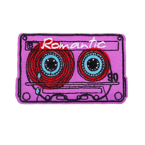 Cassette Tape 'Romantic' Embroidered Patch