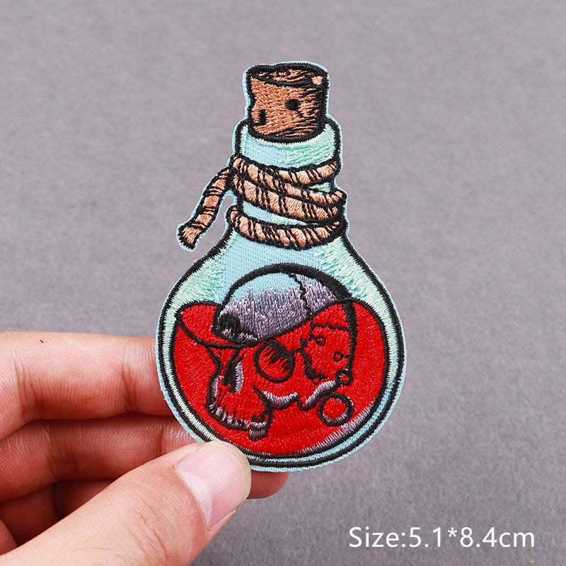 Skull Potion Embroidered Patch