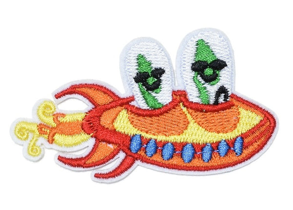 Cute 'Aliens | Riding A Spaceship' Embroidered Patch