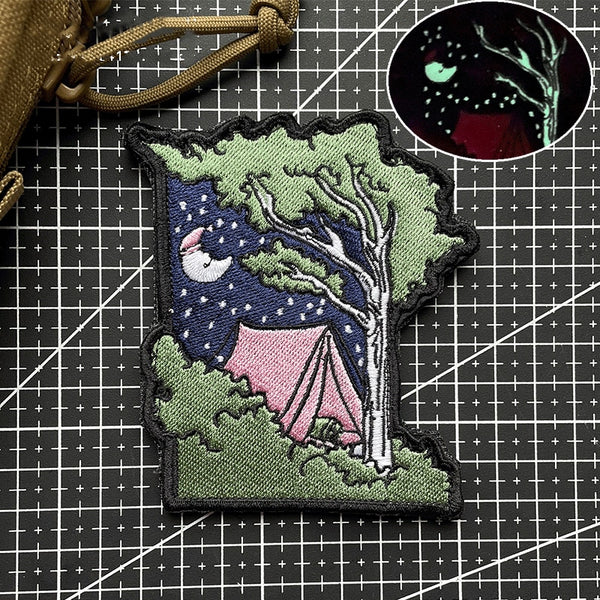 Luminous 'Star Forest | Night Outdoor Camping' Embroidered Velcro Patch