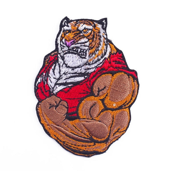 Tiger 'Flexing Muscle' Embroidered Patch