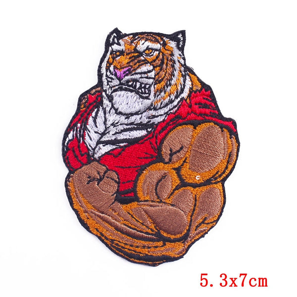 Tiger 'Flexing Muscle' Embroidered Patch