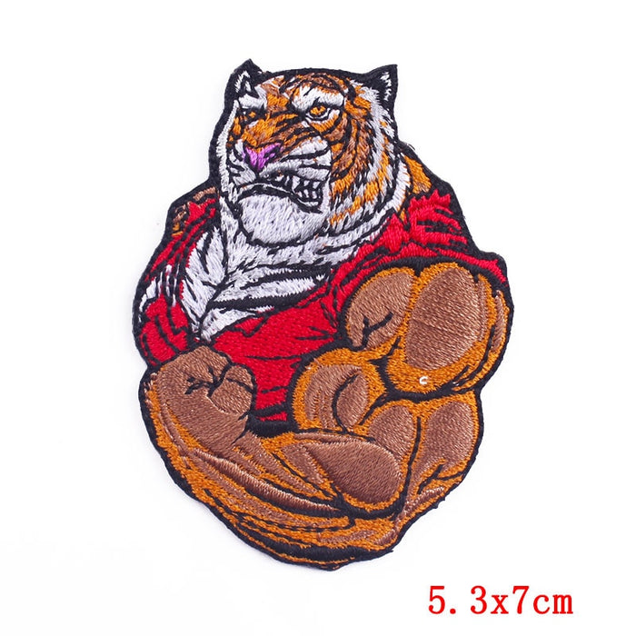 Tiger 'Flexing Muscle' Embroidered Patch