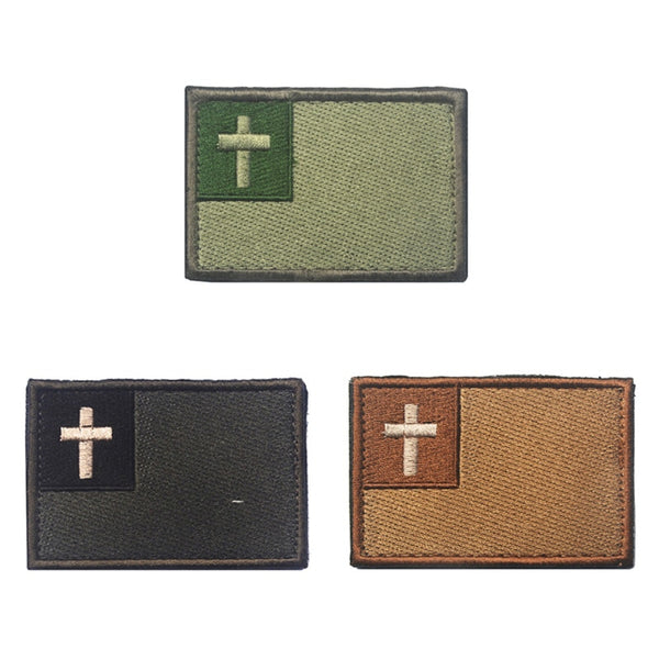 Christian Flag Embroidered Velcro Patch