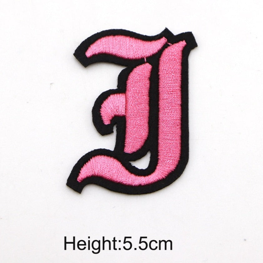 Gothic Font 'Letter I | Pink' Embroidered Patch