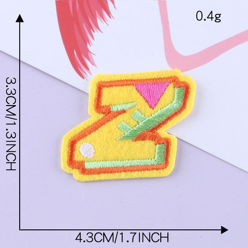 Cute Letter Z 'Colorful' Embroidered Patch