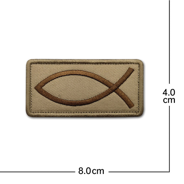 Ichthys Symbol Embroidered Velcro Patch