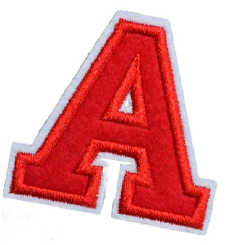 Letter A 'Red' Embroidered Patch