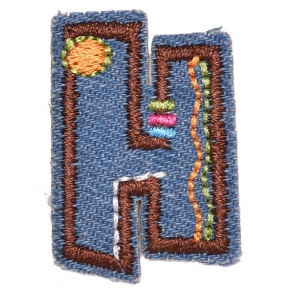 Letter H 'Denim Letter' Embroidered Patch — Little Patch Co