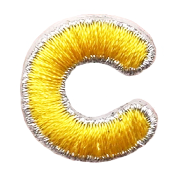 Small Letter C 'Yellow' Embroidered Patch