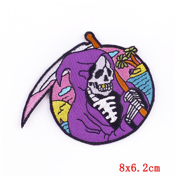 Skull 'Grim Reaper | Beach' Embroidered Patch