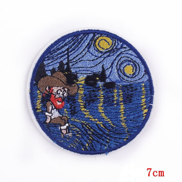 Van Gogh 'Starry Night | Rhône | Sitting' Embroidered Patches