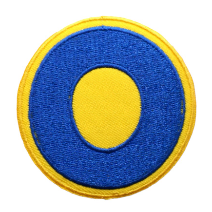 Big Letter O 'Yellow and Blue' Embroidered Patch