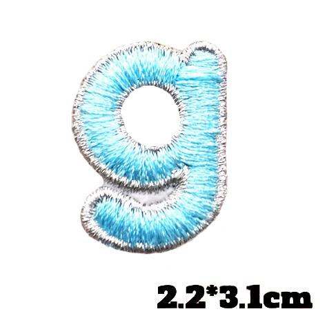 Small Letter G 'Light Blue' Embroidered Patch