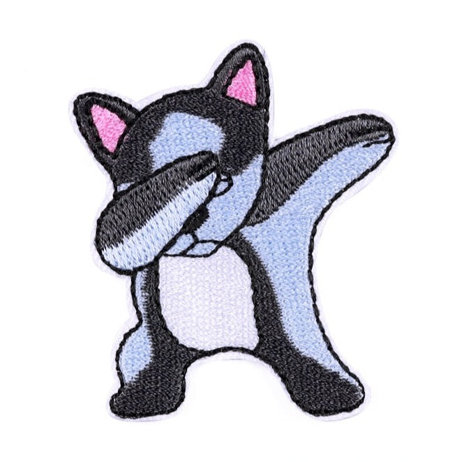 Cute Animal 'French Bulldog Dabbing | 1.0' Embroidered Patch
