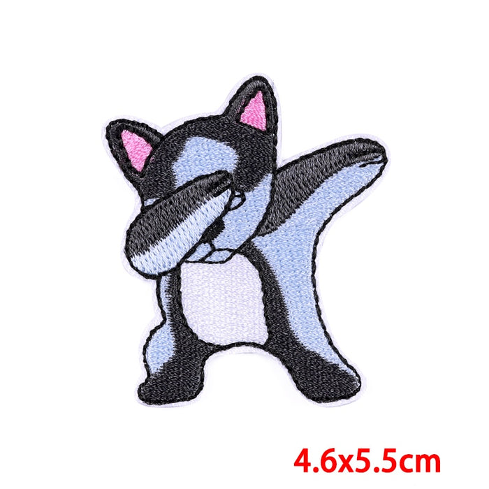 Cute Animal 'French Bulldog Dabbing | 1.0' Embroidered Patch