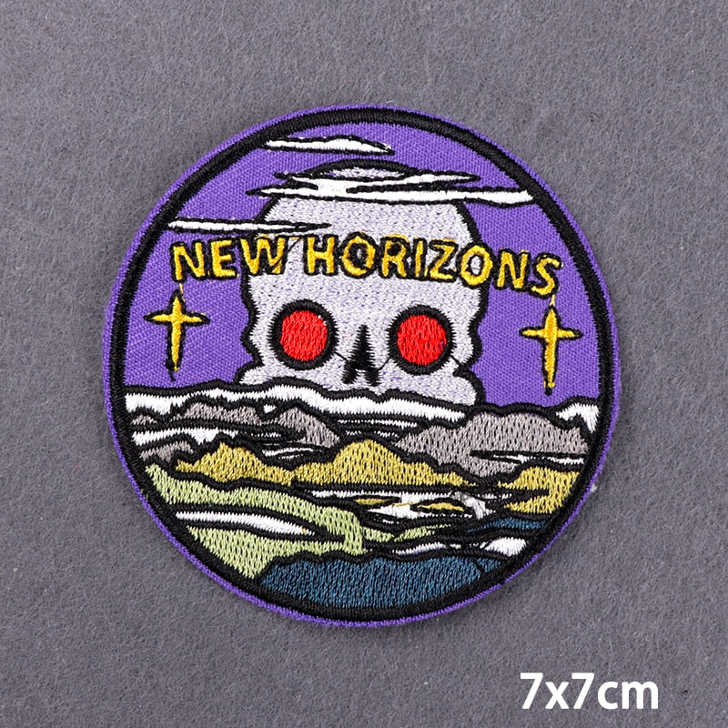 Skull 'New Horizons' Embroidered Patch