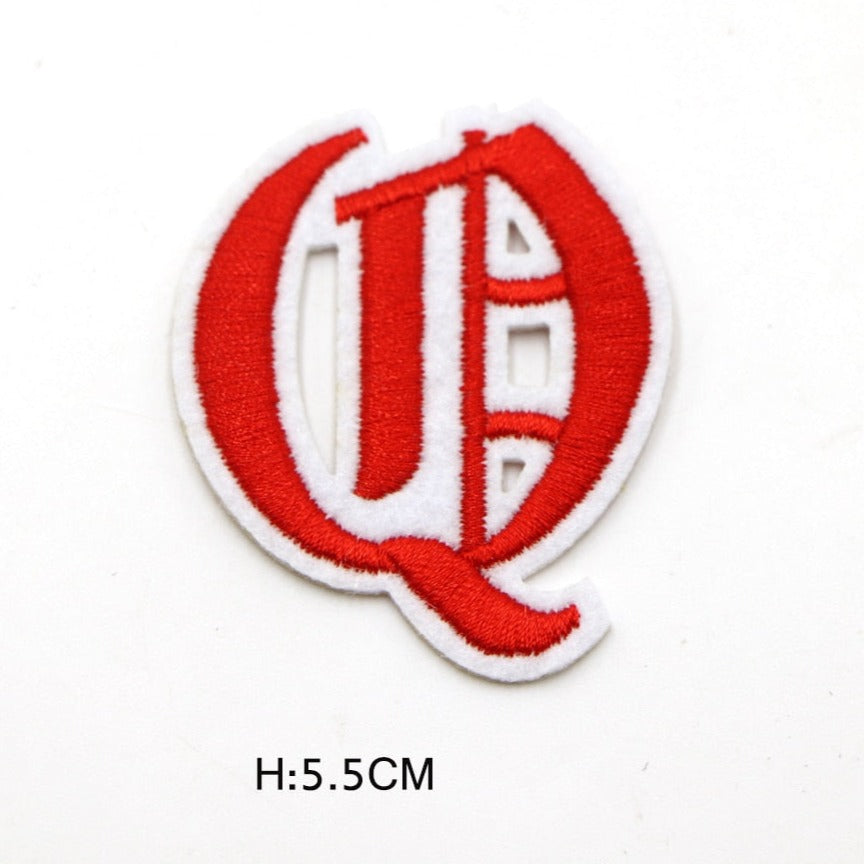 Gothic Font 'Letter Q' Embroidered Patch