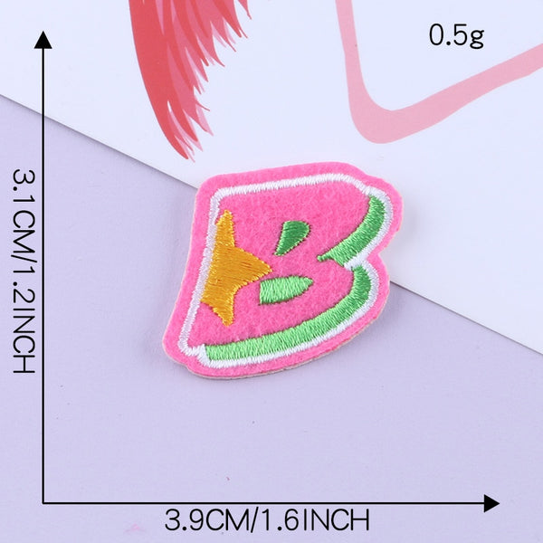 Cute Letter B 'Colorful' Embroidered Patch