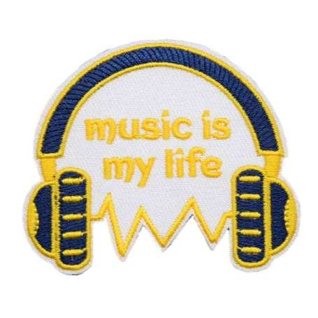 Headphones 'Music Is My Life | 1.0' Embroidered Patch