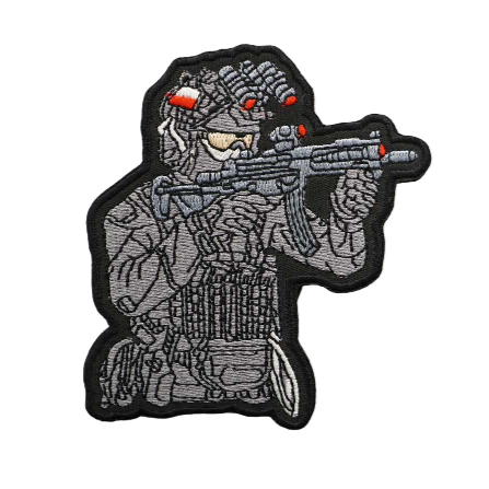 Airsoft Shooting Range Gun Embroidered Iron-on / Velcro Patch