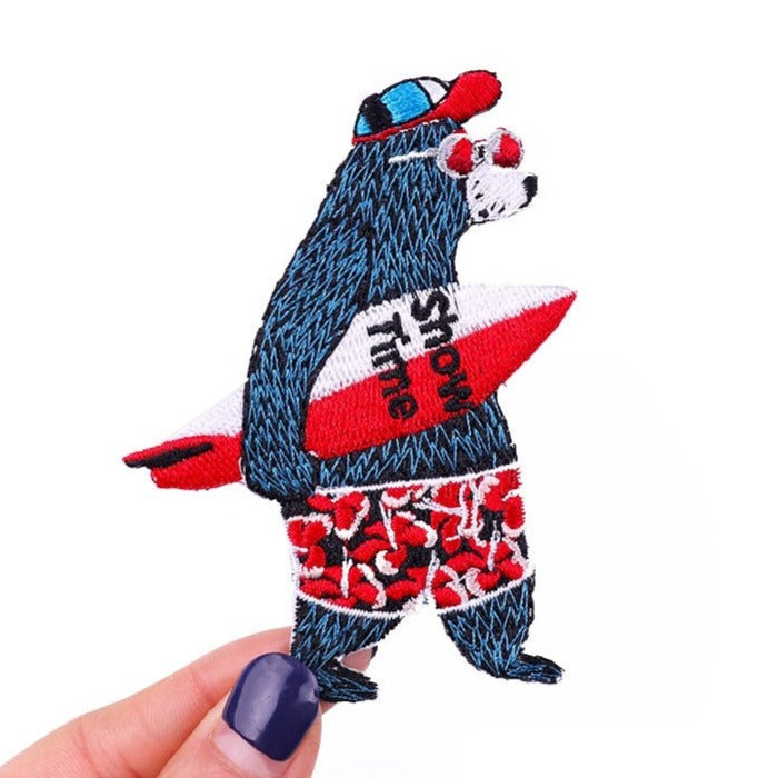 Cool 'Bear | Show Time Surfboard' Embroidered Patch