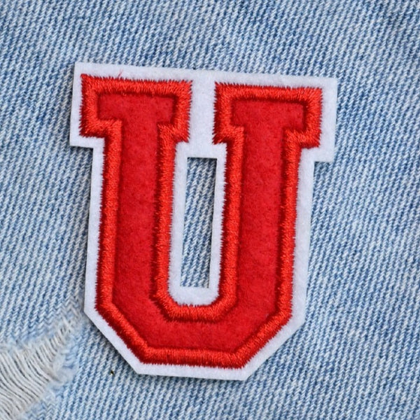 Letter U 'Red' Embroidered Patch