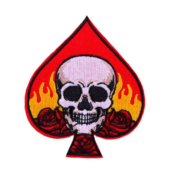 Ace of Spades 'Skull on Fire' Embroidered Patch