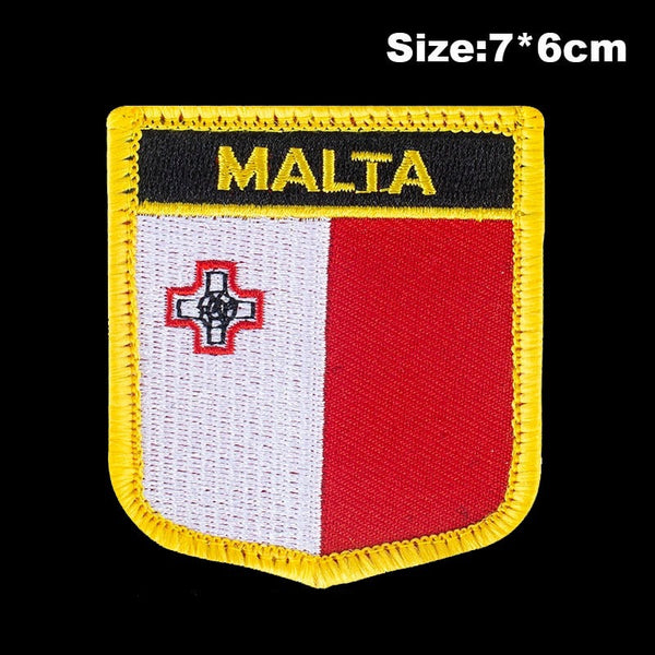 Malta Flag Embroidered Velcro Patch